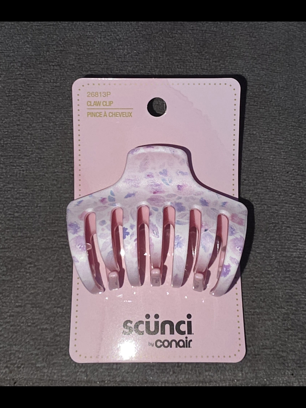 Scunci by Conair Pink Floral Claw Clip BNIB